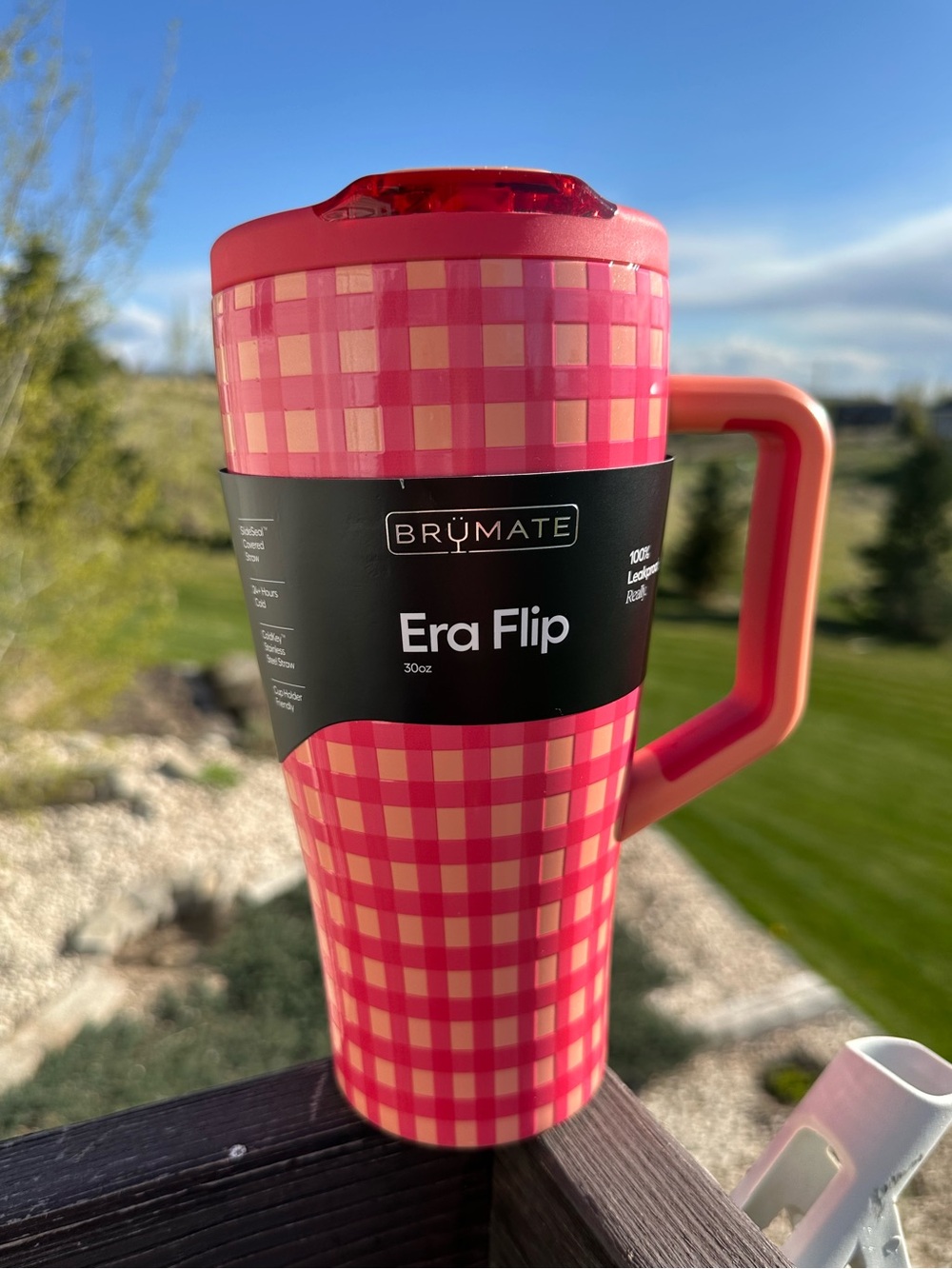 🧡🩷 BrüMate x Madi Nelson Peach Gingham Era Flip 30oz Target Exclusive 🩷🧡